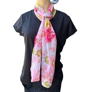 Juncture Scarf Rectangle Floral Pink Yellow Floral Women's‎ 60" x 11" NWT